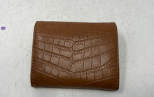 Load image into Gallery viewer, Michael Kors Womens Brown Embossed Leather ID Card Holder Trifold Wallet
