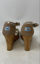 Load image into Gallery viewer, Toms Womens Brown Beige Open Toe Criss-Cross Wedge Ankle Strap Heels Size 8.5
