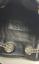 Load image into Gallery viewer, Zara Womens Black Faux Leather Chain Shoulder Strap Bucket &amp; Drawstring Bag
