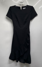 Load image into Gallery viewer, Calvin Klein Womens Black Short Sleeve Back-Zip Sheath Dress Size 4
