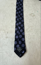 Load image into Gallery viewer, Hugo Boss Mens Black Purple Polka Dot Silk Keeper Loop Adjustable Pointed Tie
