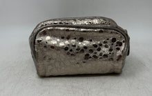 Load image into Gallery viewer, Lancome Womens Silver Dot Textured Zipper Toiletry Cosmetic Bag
