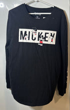 Load image into Gallery viewer, Disney Mens Black Mickey Mouse Graphic Print Long Sleeve Pullover T-Shirt Size L
