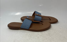 Load image into Gallery viewer, Michael Kors Womens Verity Blue And Brown Slip-On Denim Thong Sandals Size 8.5 M
