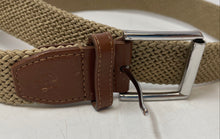 Load image into Gallery viewer, Cole Haan Mens Brown Leather Trim Tubular Stretch Adjustable Buckle Woven Belt
