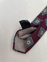 Load image into Gallery viewer, Christian Dior Mens Burgundy Printed Silk Adjustable Pointed Tie One Size
