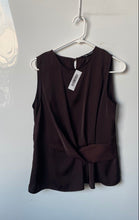 Load image into Gallery viewer, Zara Womens Brown Sleeveless Round Neck Draped Twist Front Tank Top Size Small

