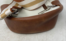 Load image into Gallery viewer, Cluci Womens Brown Beige Leather Zipper Adjustable Strap Crossbody Purse
