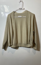 Load image into Gallery viewer, Calvin Klein Womens Beige Shimmer Open Front Pullover Crop Cardigan Sweater 1X
