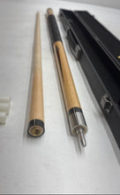 Load image into Gallery viewer, Mizerak Black Beige Indoor Sporting Pool Cue Billiard Stick Two Piece With Case
