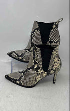 Load image into Gallery viewer, Zara Womens White Black Animal Print Stiletto Heel Ankle Chelsea Boots Size 35
