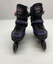 Load image into Gallery viewer, 2PM Sports Girls Black Purple 76 mm Adjustable Inline Skates Size 4Y-7Y
