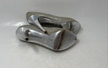 Load image into Gallery viewer, Michael Kors Womens York Silver Glitter Peep Toe High Pump Heels Size 6.5M
