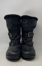 Load image into Gallery viewer, Coach Womens Black Signature Print Round Toe Snow Boots Size 9B
