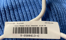 Load image into Gallery viewer, Zara Womens Blue Knitted Long Sleeve Pullover Sweater Size Medium
