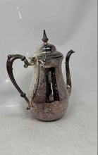 Load image into Gallery viewer, Vintage Silver-Tone Ornate Handle Hinged Pointed Finial Lid Tea Kettle
