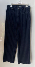 Load image into Gallery viewer, Karl Lagerfeld Paris Womens Blue Striped Denim Medium Wash Wide-Leg Jeans Size 6
