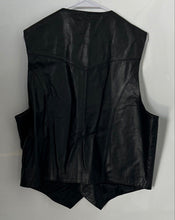 Load image into Gallery viewer, Authentic Alder Mens Black Genuine Leather Sleeveless Button Front Vest Size XL
