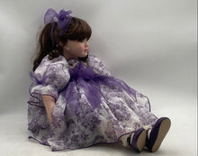 Load image into Gallery viewer, Disney Princess Snow White Porcelain Doll With Floral Purple Outfit Collectible
