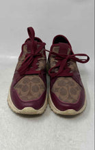 Load image into Gallery viewer, Coach Womens G3891 Brown And Red Monogram Lace-Up Sneaker Shoes Size 7.5B
