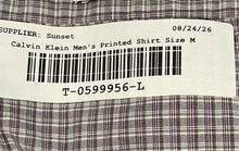 Load image into Gallery viewer, Calvin Klein Mens Gray Printed Long Sleeve Slim Fit Button-Up Shirt Size M
