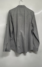 Load image into Gallery viewer, Calvin Klein Mens Gray Cotton Long Sleeve Regular Fit Button-Up Shirt Size M
