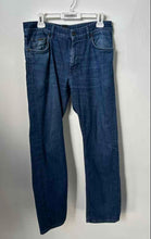 Load image into Gallery viewer, Boss Hugo Boss Mens Blue Denim Button Front Belt Loops Straight Leg Jeans 32/30
