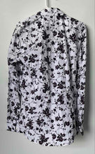 Load image into Gallery viewer, Express Mens White Purple Floral Print Extra-Slim Dress Shirt Size M 15-15.5
