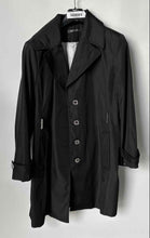 Load image into Gallery viewer, Calvin Klein Womens Black Long Sleeve Hooded Button Front Trench Coat No Size
