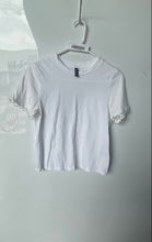 Load image into Gallery viewer, H&amp;M Womens White Beaded Cuff Short Sleeve Crew Neck Pullover T-Shirt Size S
