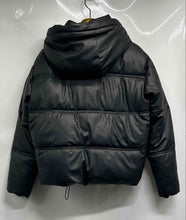 Load image into Gallery viewer, Zara Womens Black Quilted Long Sleeve Pockets Drawstring Full-Zip Hoodie Size XS
