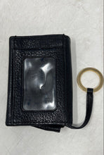 Load image into Gallery viewer, Michael Kors Womens Black Pebble Leather Credit Card Mini Coin Wallet
