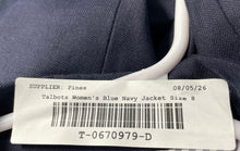Load image into Gallery viewer, Talbots Womens Navy Blue Long Sleeve One-Button Blazer Size 8 With Tag
