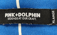 Load image into Gallery viewer, Pink+Dolphin Mens Blue Striped Legend Short Sleeve Baseball Jersey Size XL
