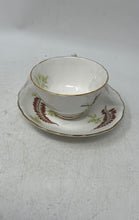 Load image into Gallery viewer, Set Of 2 Pcs Melba White Rust Ferns Bone China Round Shape Tea Cup &amp; Saucer Set
