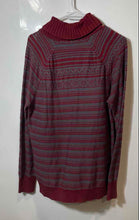Load image into Gallery viewer, Armani Exchange Womens Maroon Gray Striped Long Sleeve Pullover Sweater Size M
