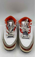 Load image into Gallery viewer, Authentic Nike Boys DV7027-108 White Orange Leather Basketball Shoes Size 1.5Y
