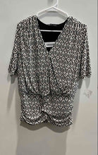 Load image into Gallery viewer, INC International Concepts Womens Black White Geometric Print Blouse Top Size M
