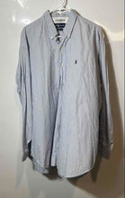 Load image into Gallery viewer, Ralph Lauren Mens Gray Striped Long Sleeve Button-Up Shirt Size XL
