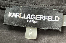 Load image into Gallery viewer, Karl Lagerfeld Paris Womens Black Rhinestone Short Sleeve Pullover T-Shirt Sz M
