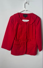 Load image into Gallery viewer, Banana Republic Womens Red 3/4 Sleeve Crew Neck Button Front Jacket Size M
