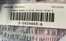 Load image into Gallery viewer, Guess Womens Blue Long Sleeve Collared Button-Up Shirt Size Small

