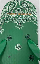 Load image into Gallery viewer, Authentic Tory Burch Womens Green Logo Slip-On Flip-Flop Sandals Size 8-9

