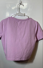 Load image into Gallery viewer, Zara Womens Light Purple Short Sleeve Round Neck Pullover Cropped T-Shirt Size L
