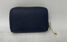 Load image into Gallery viewer, Unbranded Womens Blue Bee Logo Pebbled Leather Card Slots Zip-Around Wallet
