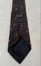 Load image into Gallery viewer, Retro Design Studios Mens Green Pink Paisley Print Adjustable Designer Tie
