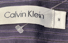Load image into Gallery viewer, Calvin Klein Mens Blue Purple Striped Long Sleeve Collared Button-Up Shirt Sz M
