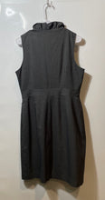 Load image into Gallery viewer, New York &amp; Company Womens Gray Pinstripe Ruffle V-Neck Sheath Dress Size 12
