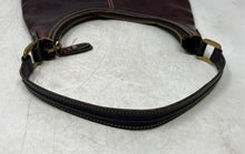 Load image into Gallery viewer, Jones New York Womens Dark Burgundy Leather Shoulder Strap Zip Top Hobo Bag
