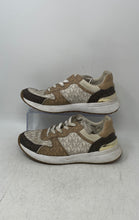 Load image into Gallery viewer, Michael Kors Womens Allie Beige Brown Logo Print Lace-Up Sneaker Shoes Size 7.5M
